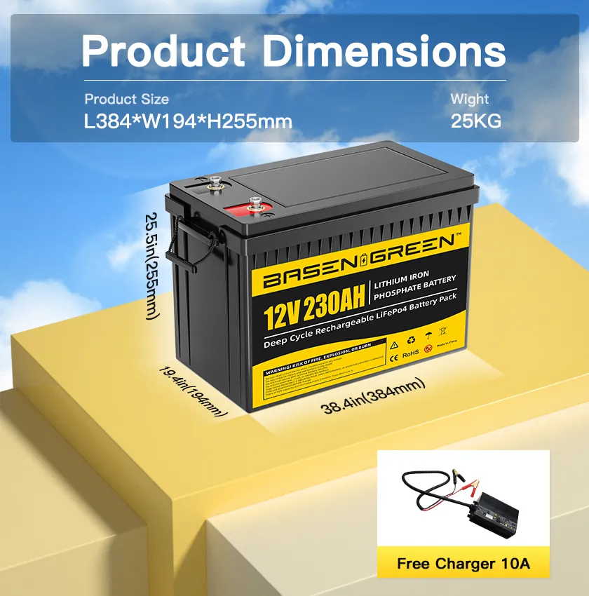 GreenBasen 12V 230Ah LiFePO4 Bluetooth - slika 2