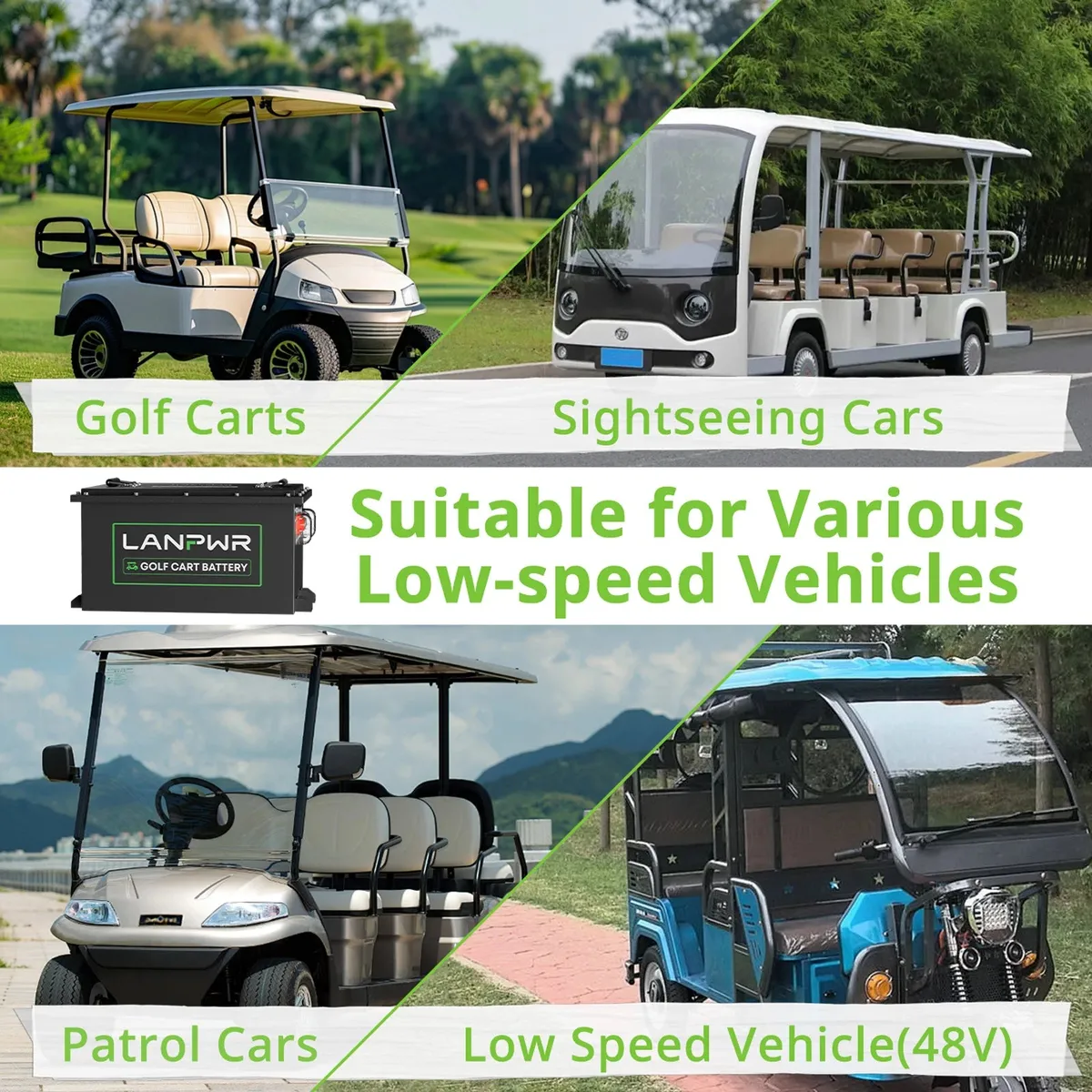 LANPWR 48V 105Ah Golf Cart baterija - slika 8