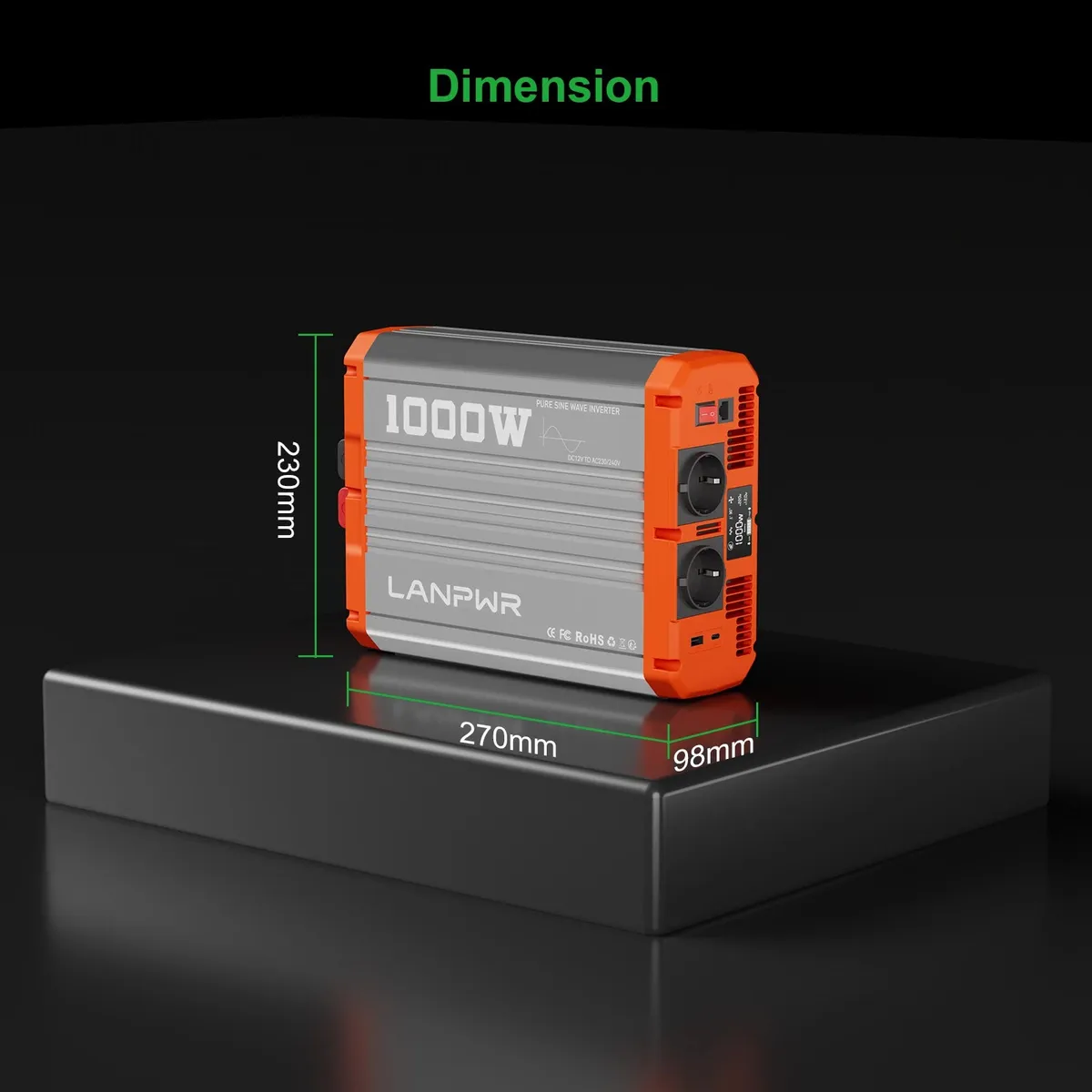 Inverter LANPWR 1000W 12V - slika 3